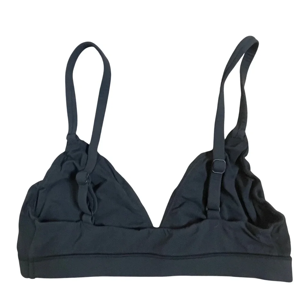 SKIMS Black Triangle Bralette Bikini‎ Swim Top Size XS Adjustable Straps